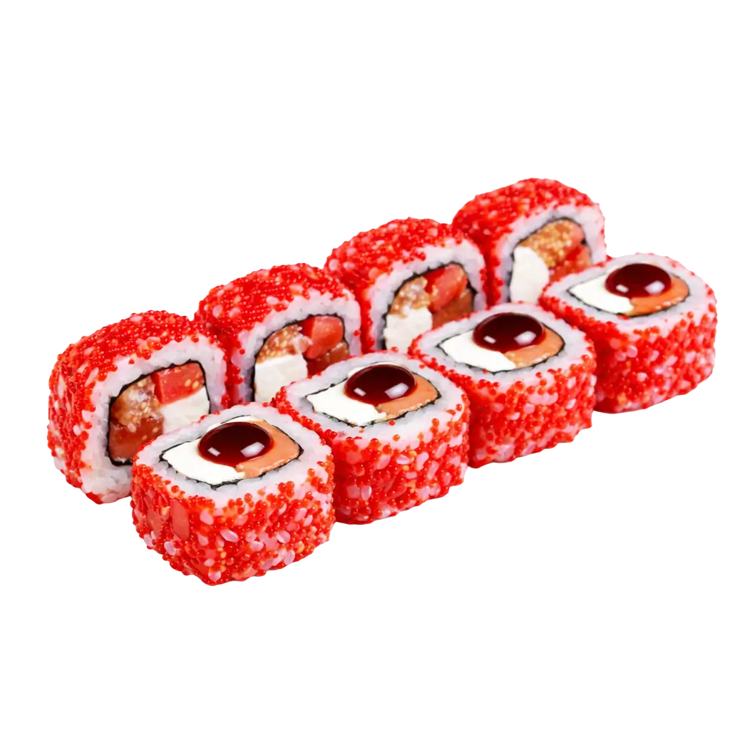 Терияки ролл в икре